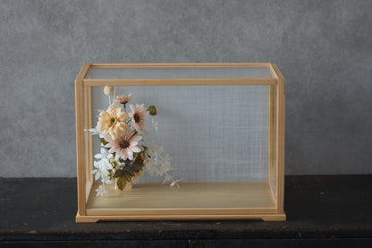 【くすみカラー×雪輪桜 刺繍雛】コンパクトdeケースに飾るひな人形♪