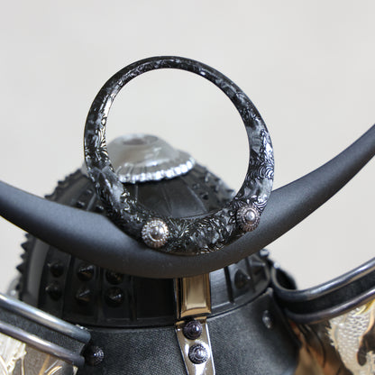 【収納兜飾り】兜飾り(漆黒)・おひつ収納箱セット