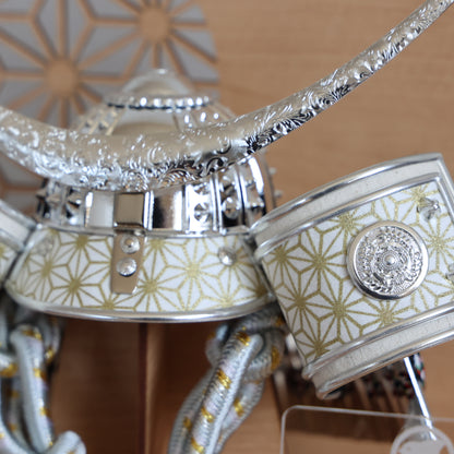 【置台兜飾り】兜飾り(弦月/白夜)・屏風・置台セット