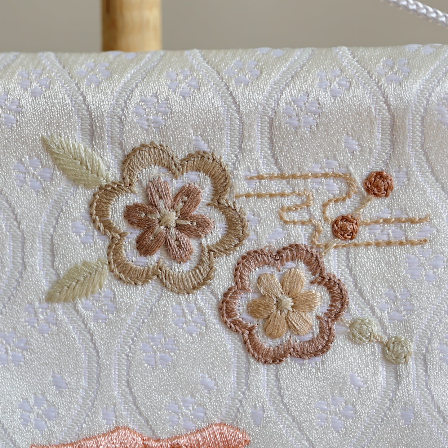 素材美を生かした ナチュラル名前旗 麻柄ブラウン (大)　スタンドセット