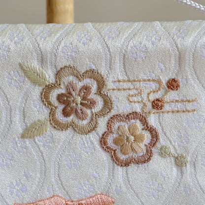 素材美を生かした ナチュラル名前旗 麻柄ブラウン (大)　スタンドセット