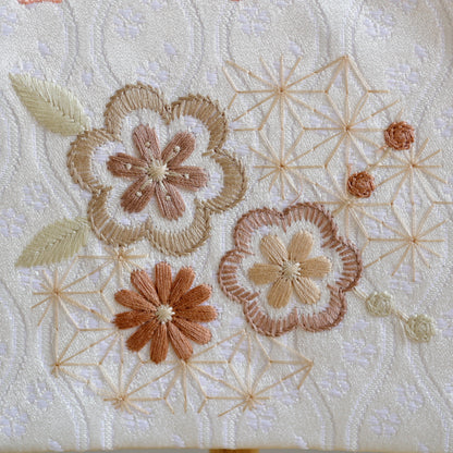 素材美を生かした ナチュラル名前旗 麻柄ブラウン (大)　スタンドセット