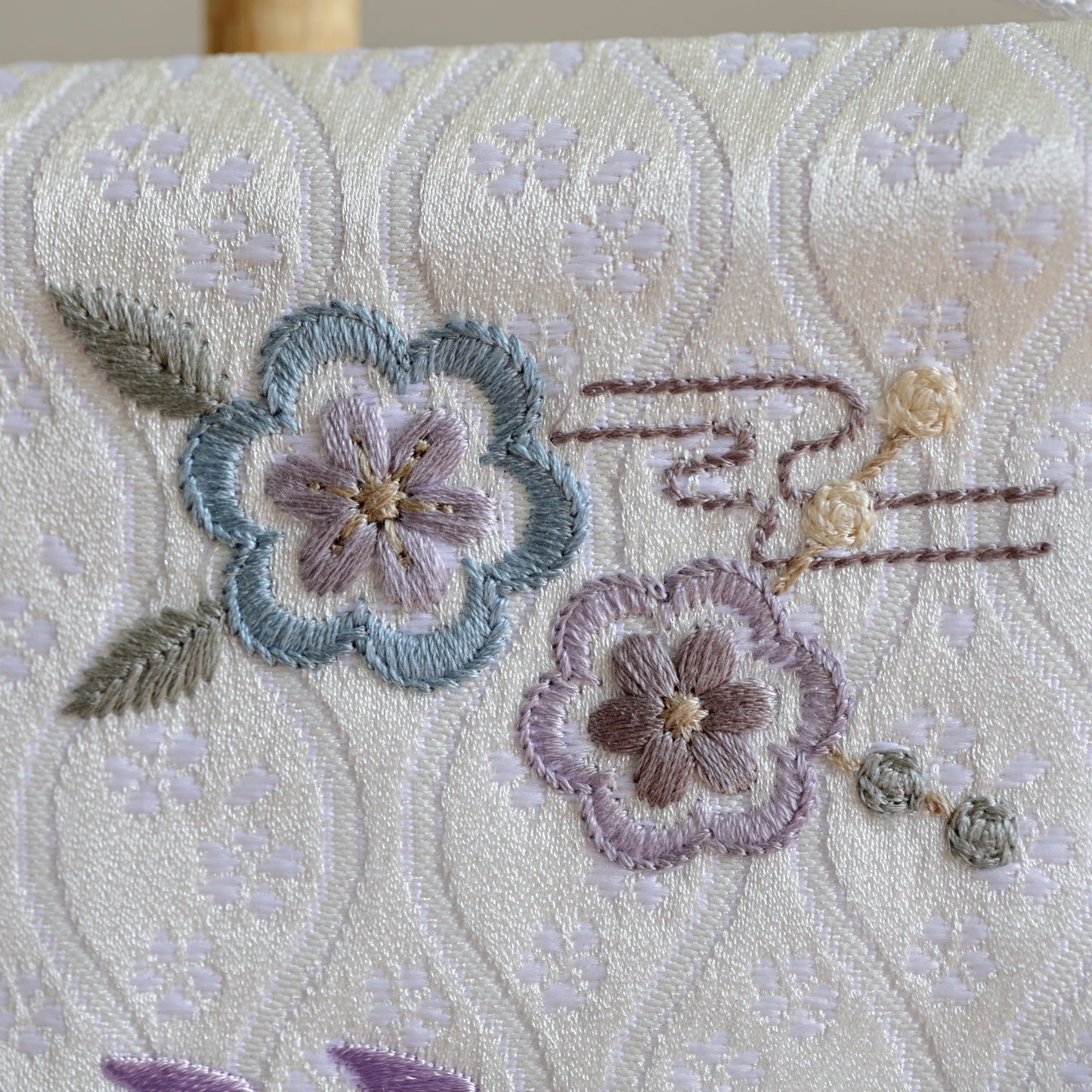 素材美を生かした ナチュラル名前旗 麻柄ブルー (大)　スタンドセット