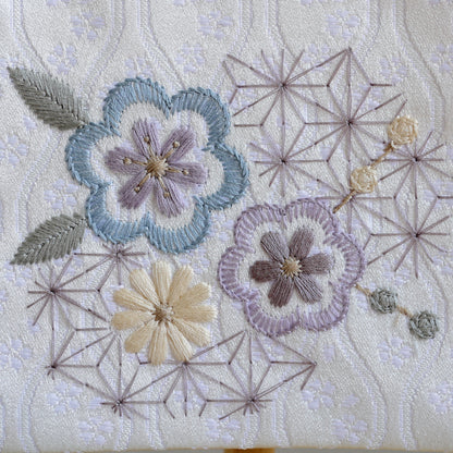 素材美を生かした ナチュラル名前旗 麻柄ブルー (大)　スタンドセット