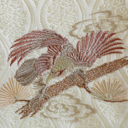 【新作】松鷹ホワイト 金襴名前旗 (大)　スタンドセット