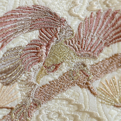 【新作】松鷹ホワイト 金襴名前旗 (大)　スタンドセット