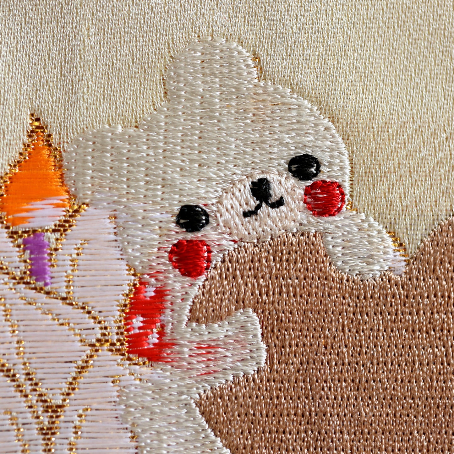 クマとケーキ 可愛いイチゴの名前旗 (大)　スタンドセット