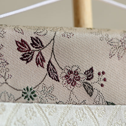 伝統x古典を現代風に 唐草切嵌紋様 名前旗 グレー (大)　スタンドセット