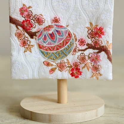 マリ桜の金襴名前旗 (大)　スタンドセット