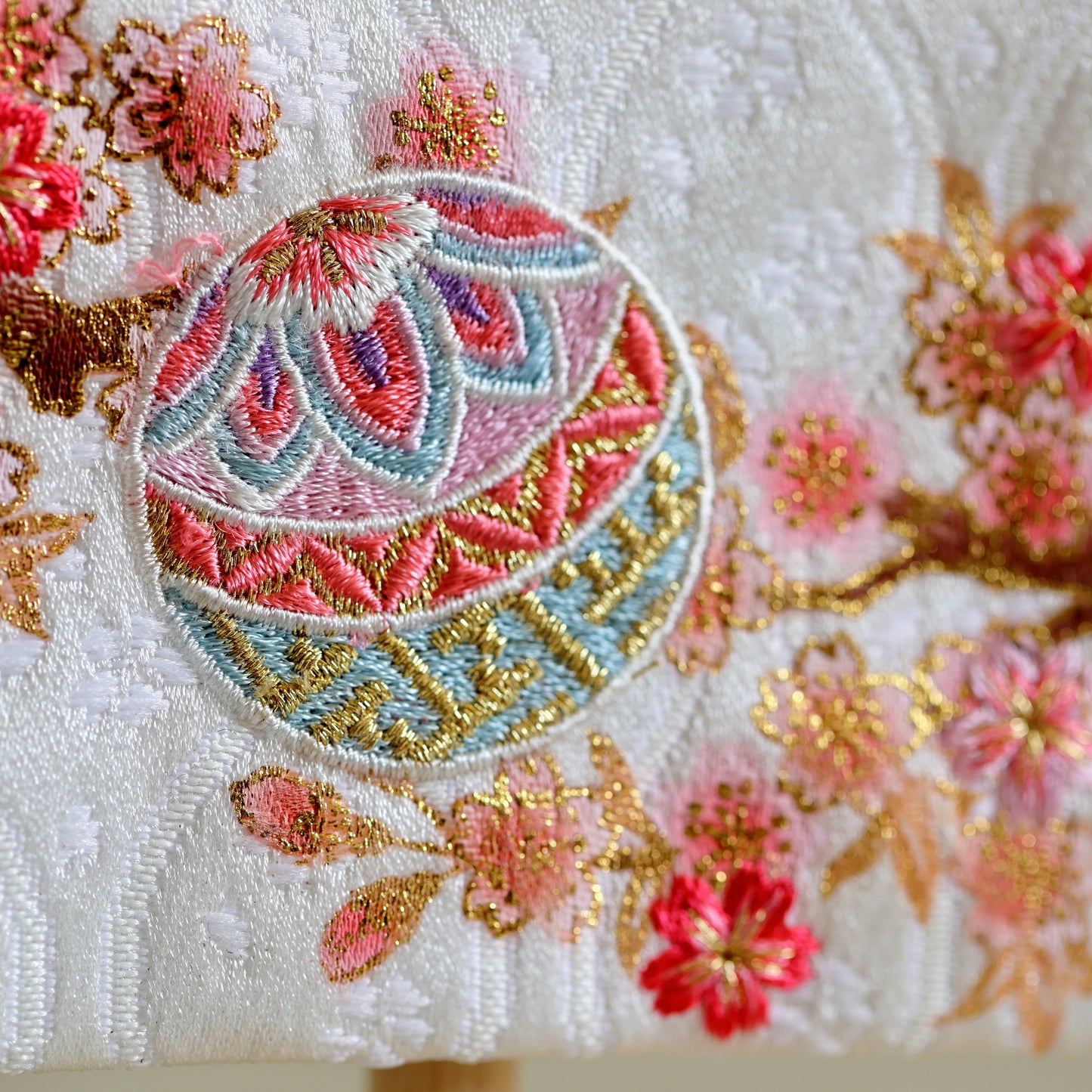 マリ桜の金襴名前旗 (小)　スタンドセット