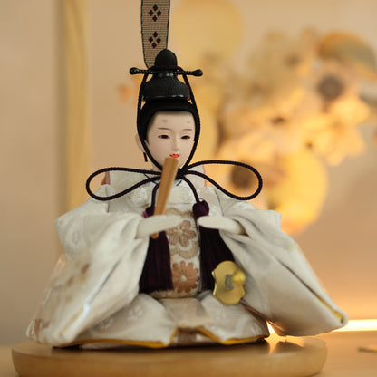 【フラワーアート×LEDライト】くすみカラー×手刺繍風 麻柄刺繍 ひな飾りセット