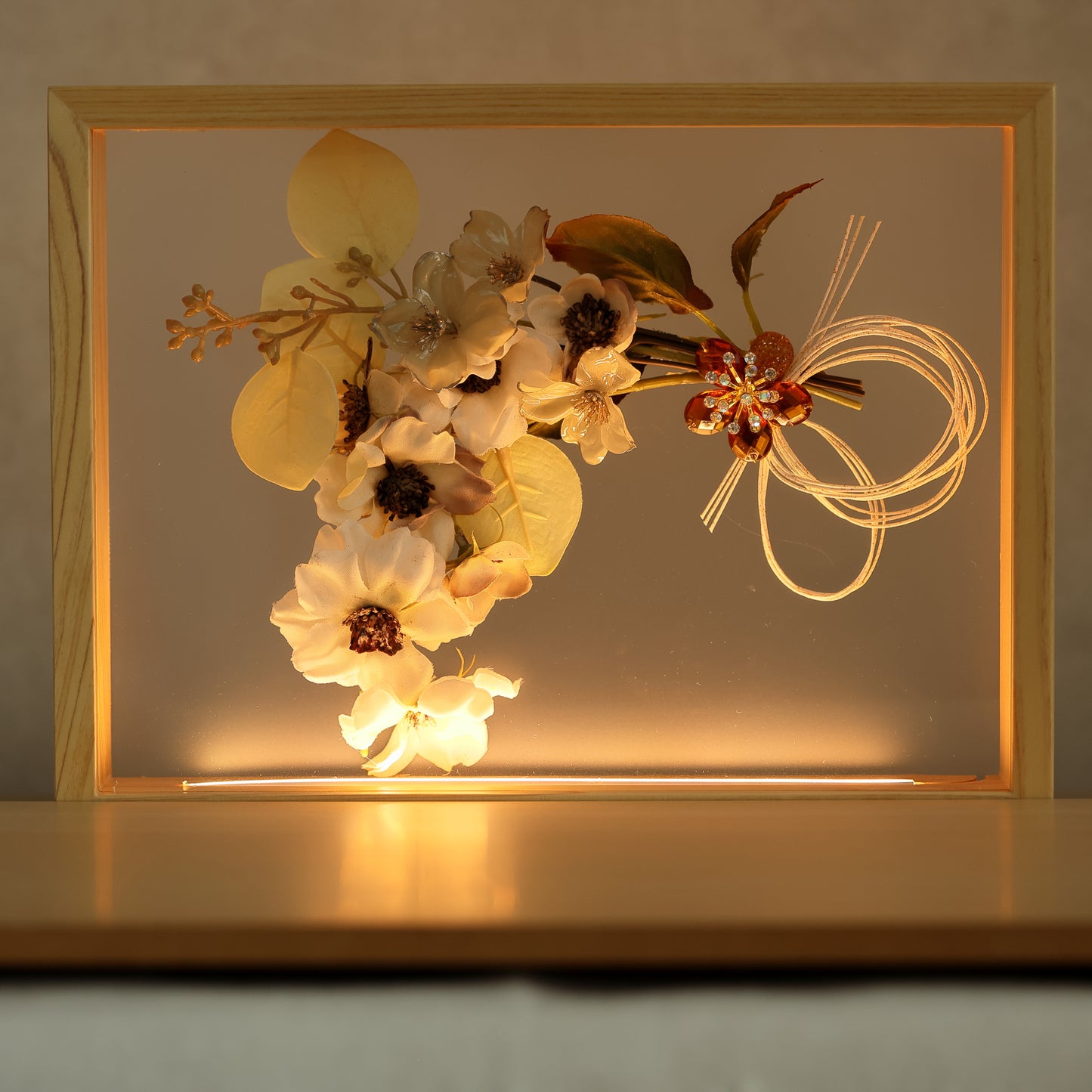 【フラワーアート×LEDライト】ウエディングひな飾りセット