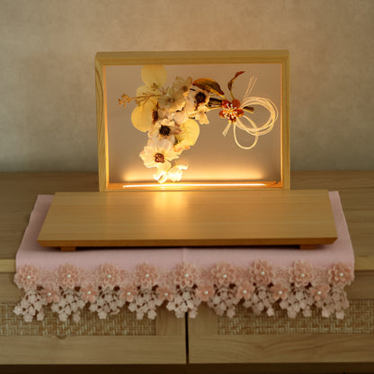 【フラワーアート×LEDライト】ウエディングひな飾りセット