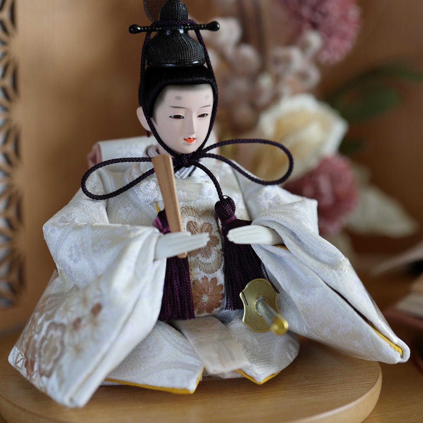 【春色くすみ雛ｘ二極収納飾り】コンパクト収納雛飾りセット