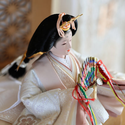 【春色くすみ雛ｘ二極収納飾り】コンパクト収納雛飾りセット