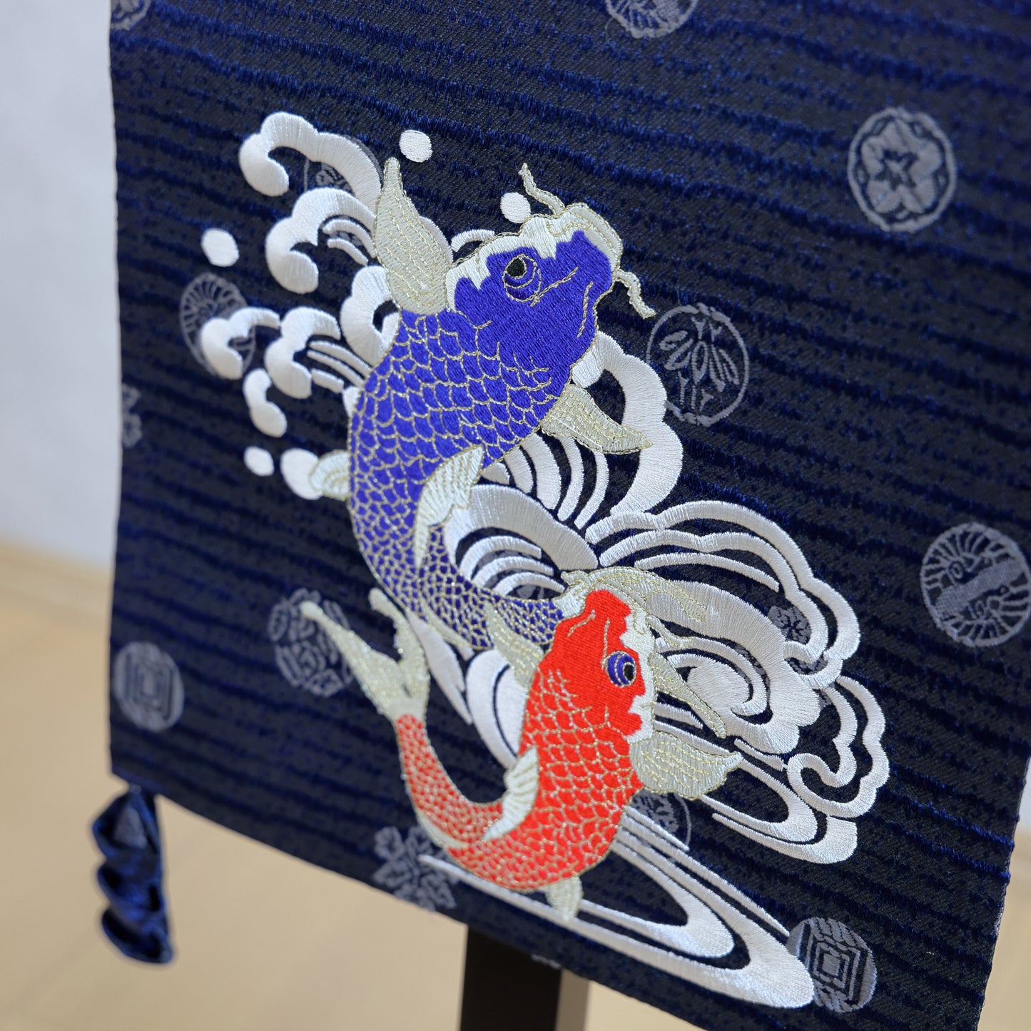 【限定販売】超特大サイズお名前旗 龍鯉 (全高92cm)　スタンドセット
