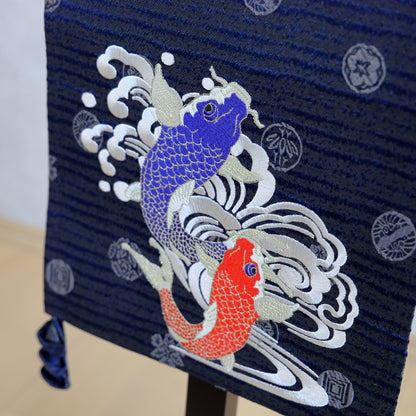 【限定販売】超特大サイズお名前旗 龍鯉 (全高92cm)　スタンドセット