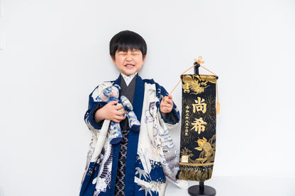 博多織のお名前旗 (特大55cm) 国指定の伝統的工芸品　スタンドセット