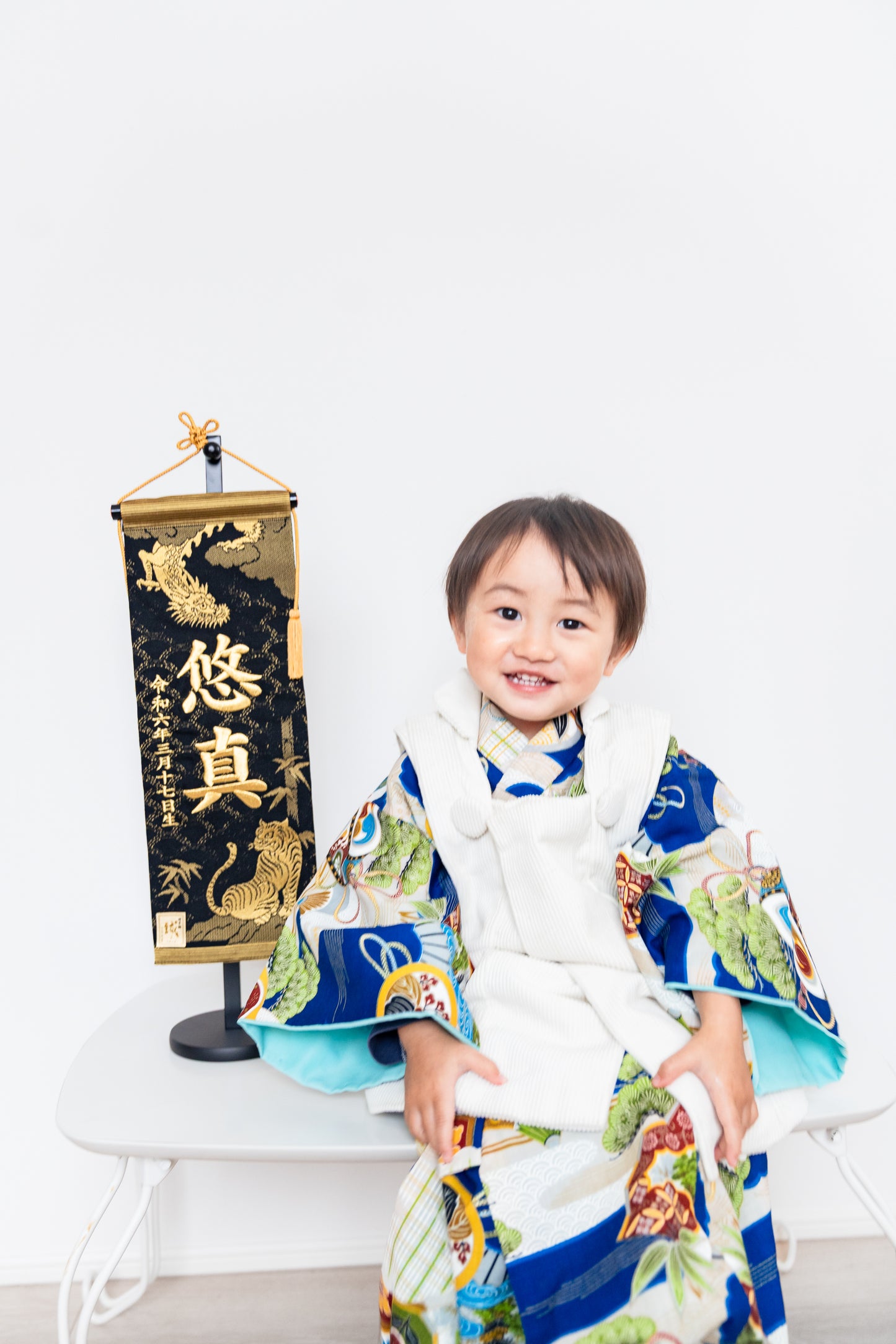 博多織のお名前旗 (特大55cm) 国指定の伝統的工芸品　スタンドセット