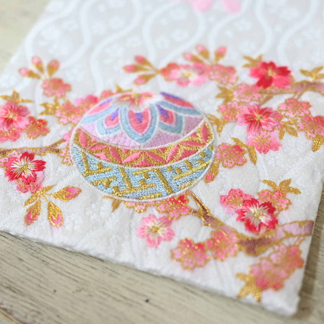 マリ桜の金襴名前旗 (大)　スタンドセット