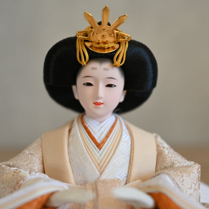 【雪輪さくら雛ｘ二極収納飾り】コンパクト収納雛飾りセット