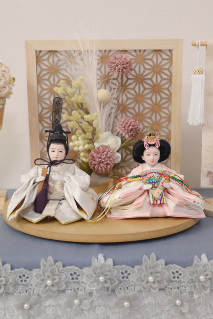 【選べる羽子板カラー】雛人形フルセット (グレージュ羽子板)