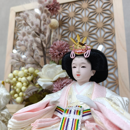 【選べる羽子板カラー】雛人形フルセット (くすみピンク羽子板)